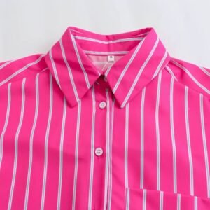 collar of pink colorful blouse