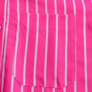 pocket and material of pink colorful blouse