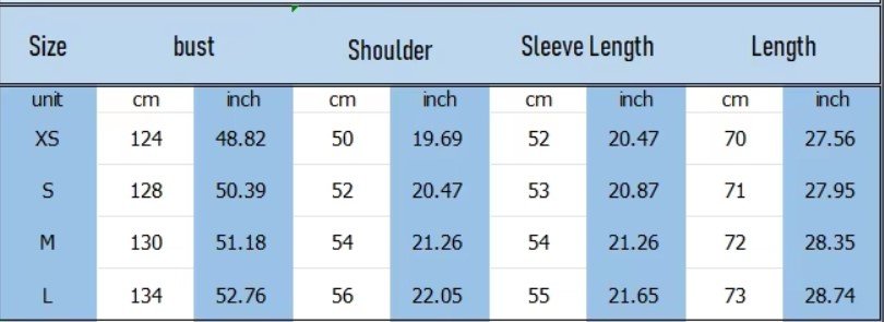 size chart of pink colorful blouse 