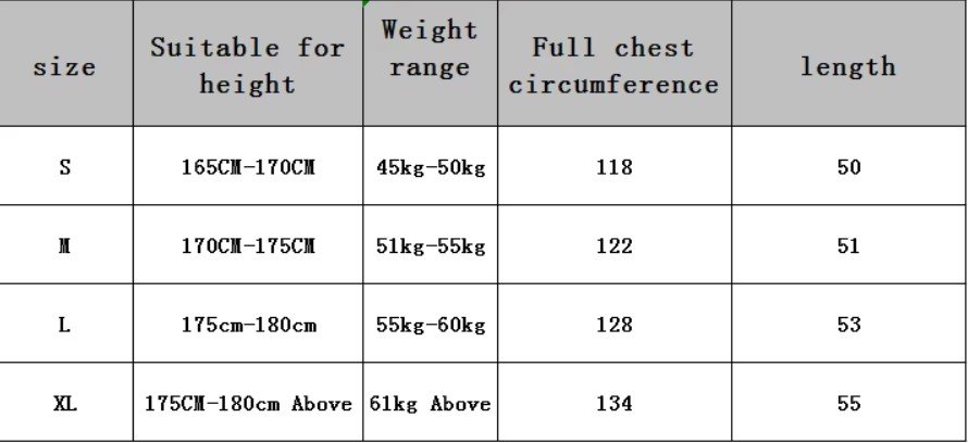 size chart of pink colorful sweater