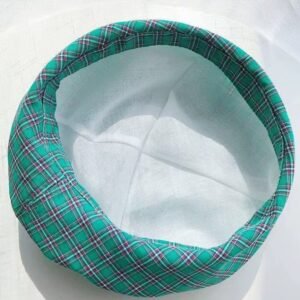 inside material of plaid colorful beret