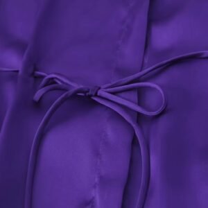 the ribbon of the purple blouse