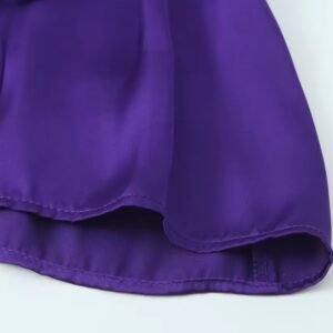 the lining and threads of the purple blouse