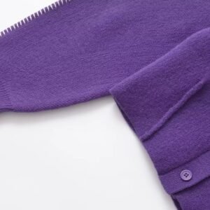 sleeve of purple cardigan