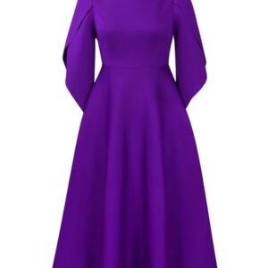 purple modest colorful dress on the white background