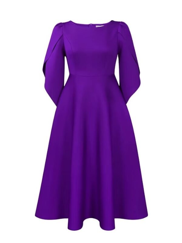 purple modest colorful dress on the white background