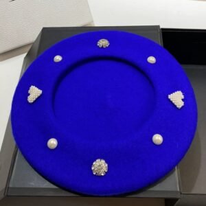 rhinestone beret lying in the black box