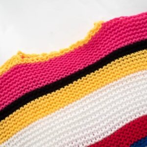 neck of stylish colorful sweater