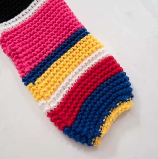 sleeve of stylish colorful sweater