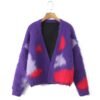 thick colorful cardigan on the white background