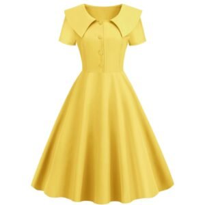 yellow formal colorful dress on the white background