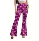 woman wearing Valentine's pants and black high heels on the white background