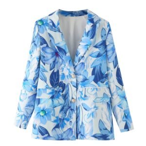 blue floral blazer on the white background