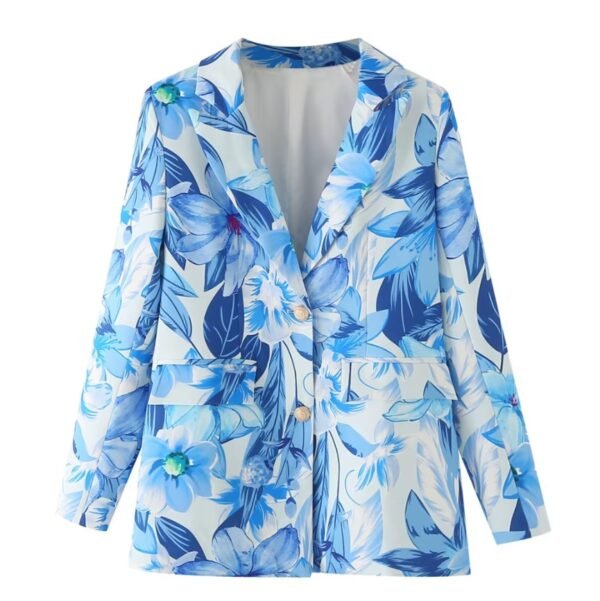 blue floral blazer on the white background