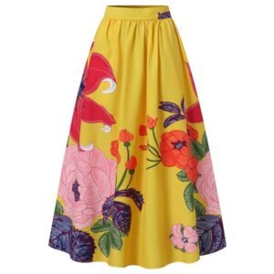 Bohemian colorful skirt on the white background