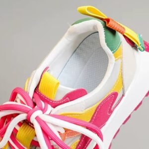 inner and outer material of casual colorful sneakers