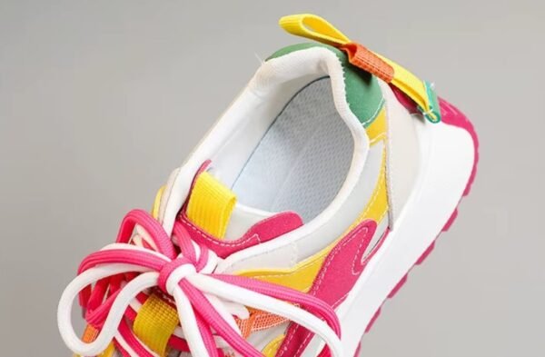 inner and outer material of casual colorful sneakers