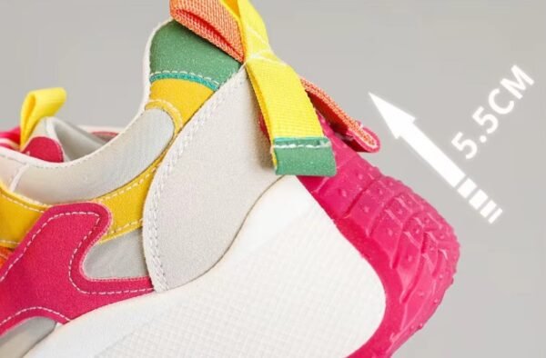 platform of casual colorful sneakers