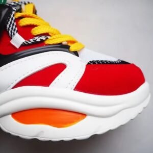 material and laces of chunky colorful sneakers