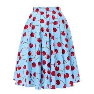 back view of colorful cherry skirt on the white background