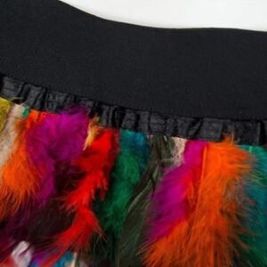 material of colorful feather skirt