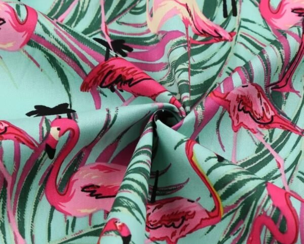 material of colorful flamingo skirt