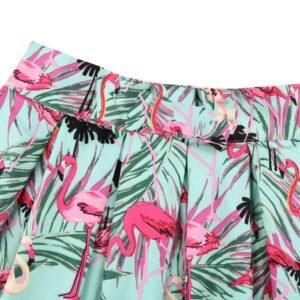 waistline of colorful flamingo skirt