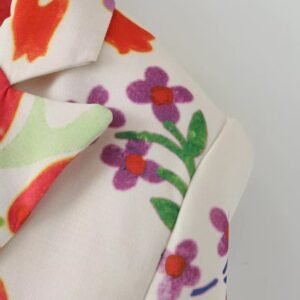 shoulder part of colorful floral blazer