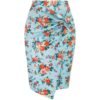 colorful floral pencil skirt on the white background