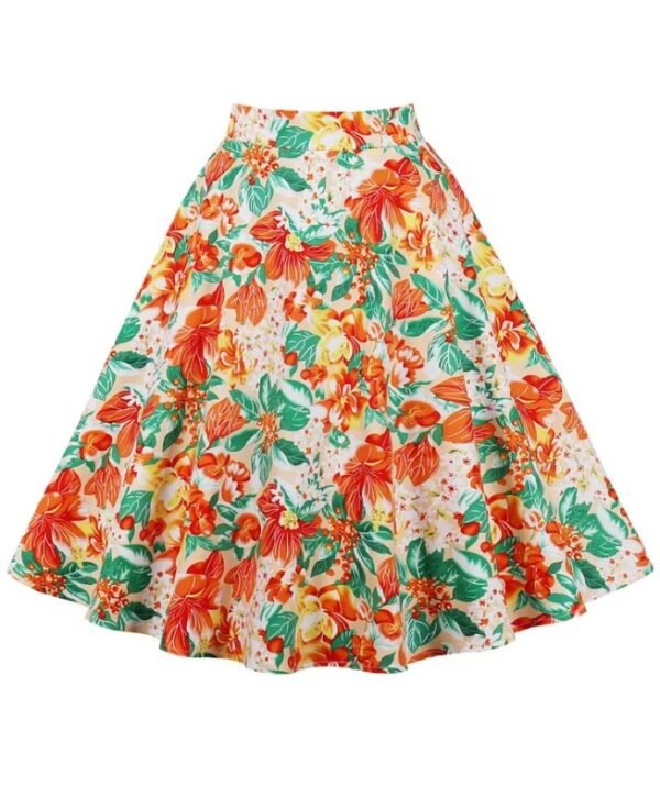 colorful floral skirt on the white background