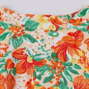 waistline of colorful floral skirt