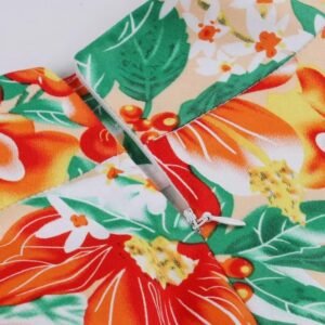 zipper of colorful floral skirt