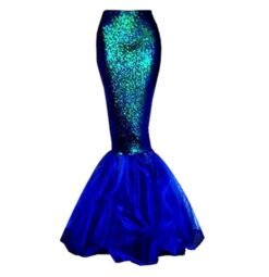 colorful mermaid skirt on the white background