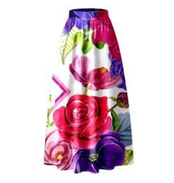colorful maxi skirt on the white background