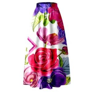 colorful maxi skirt on the white background