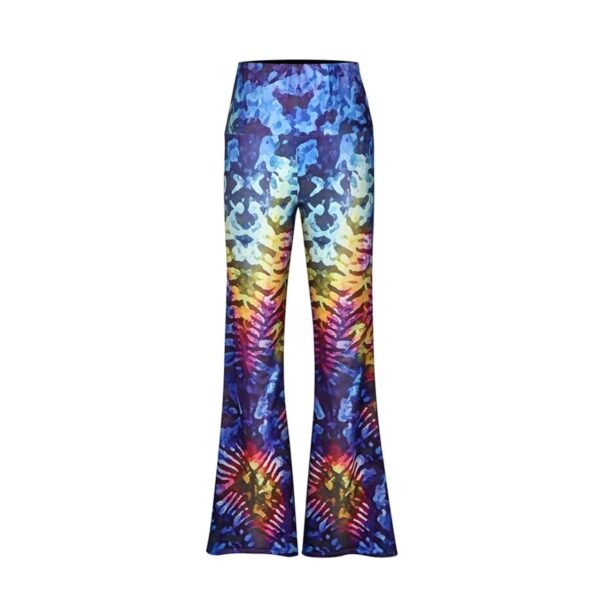 front view of colorful pattern pants on the white background