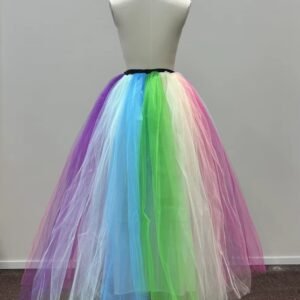 back view of colorful princess skirt on a mannequin