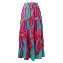 colorful print skirt on the white background