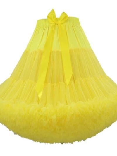 yellow colorful puffy skirt on the white background