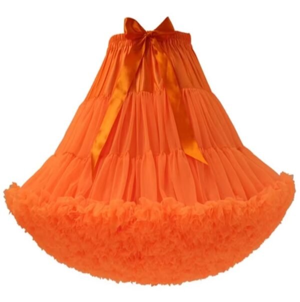 orange colorful puffy skirt on the white background