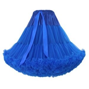 royal blue colorful puffy skirt on the white background