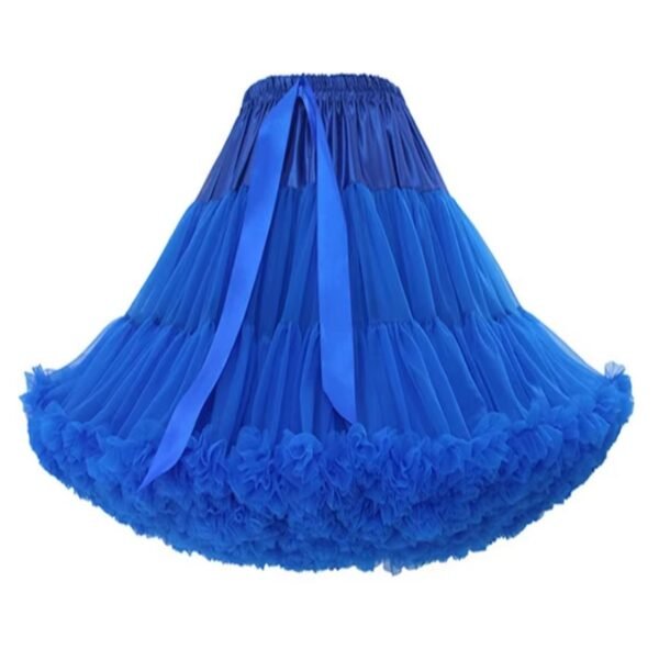 royal blue colorful puffy skirt on the white background