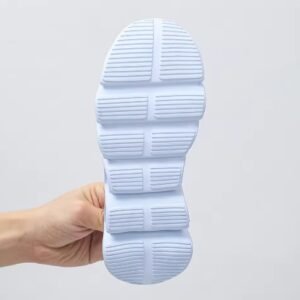 sole of colorful slip on sneakers on the white background