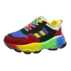 colorful sneakers for women on the white background