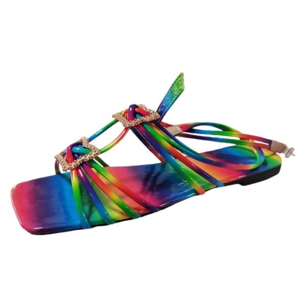 colorful square sandals on the white background