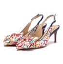 colorful stiletto heels on the white background