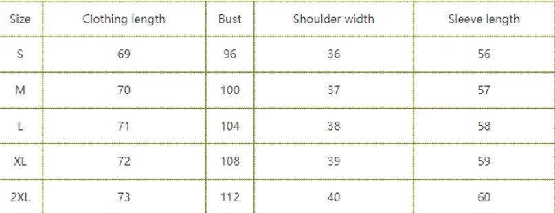 size chart of colorful tie-dye blazer