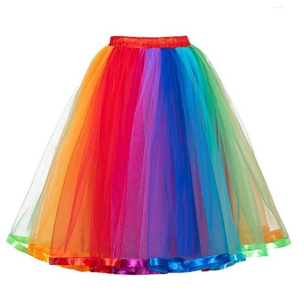 front view of colorful tutu skirt on the white background