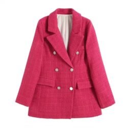 pink colorful tweed blazer on the white background