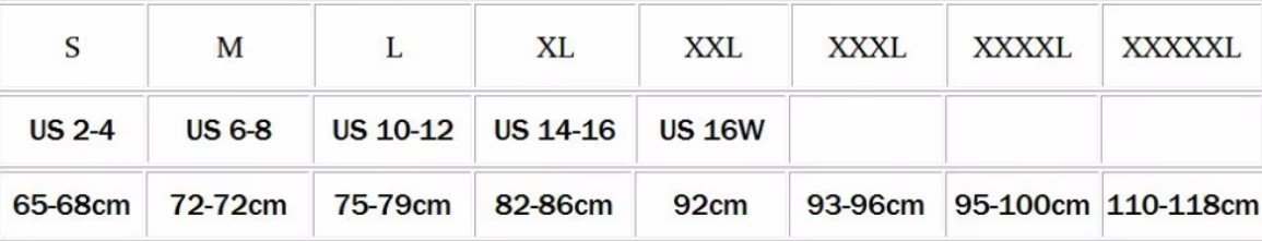 size chart of fancy colorful skirt 